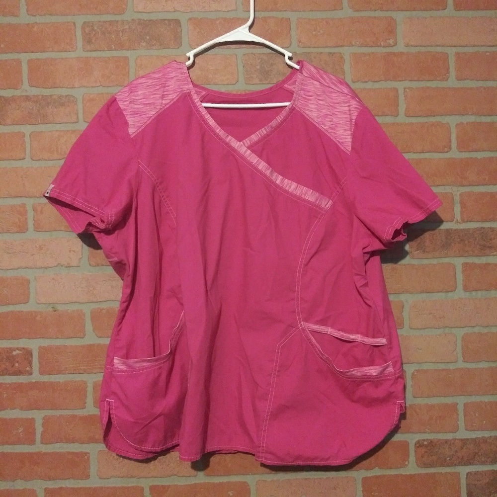 3X active scrub top Scrubstar hot pink